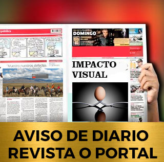Aviso para diario o revistal. Grafica publicitaria para stand o portal digital